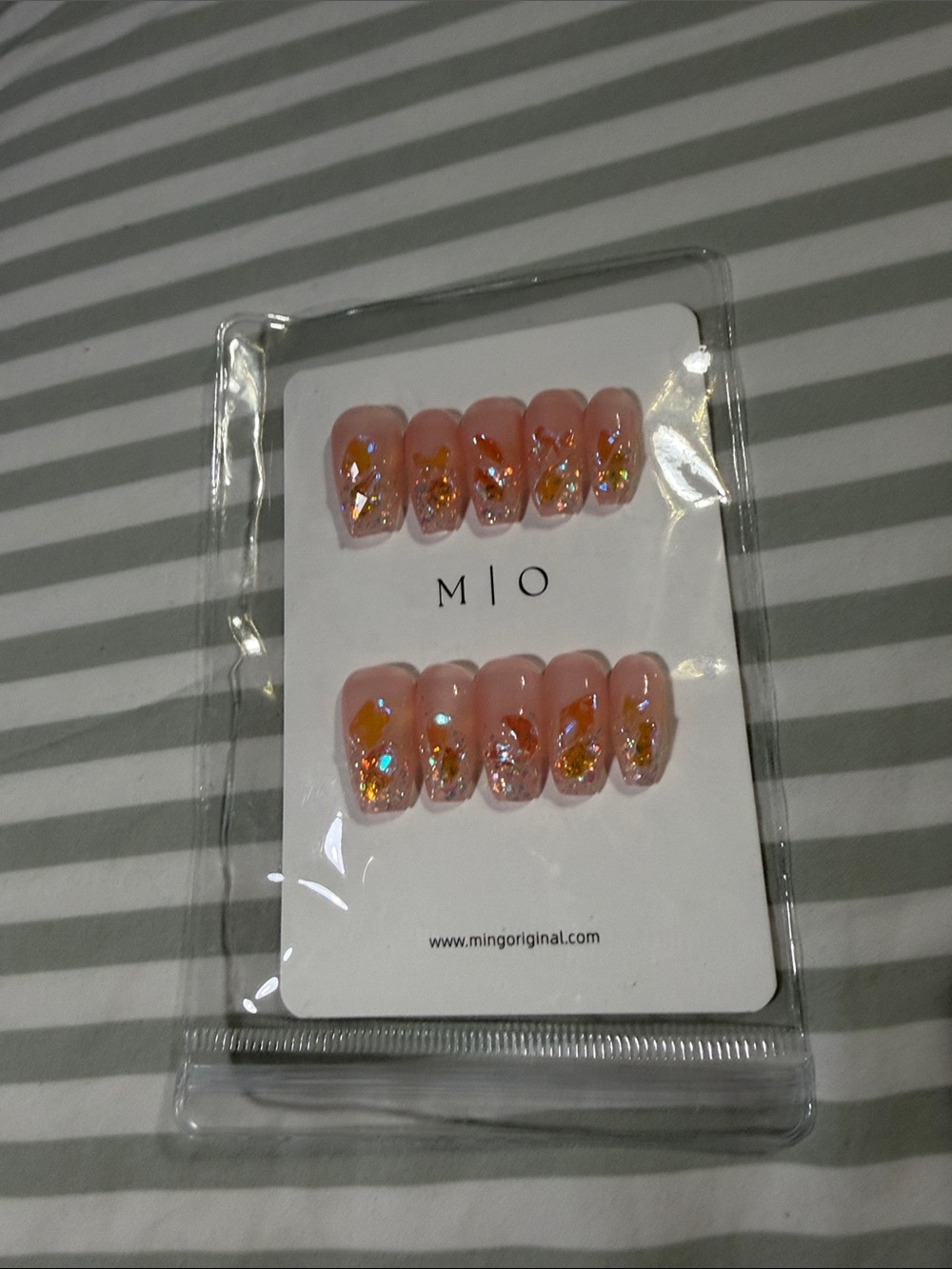 Pink Iridescent Press-On Nail Set